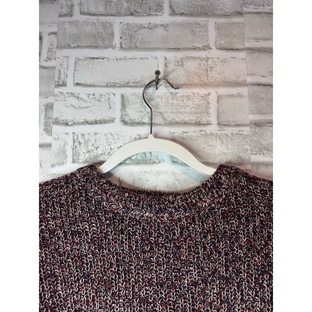 Vintage 417 Van Heusen Marled Knit Sweater XL Oversized Burgundy Crewneck Men's - Picture 5 of 7